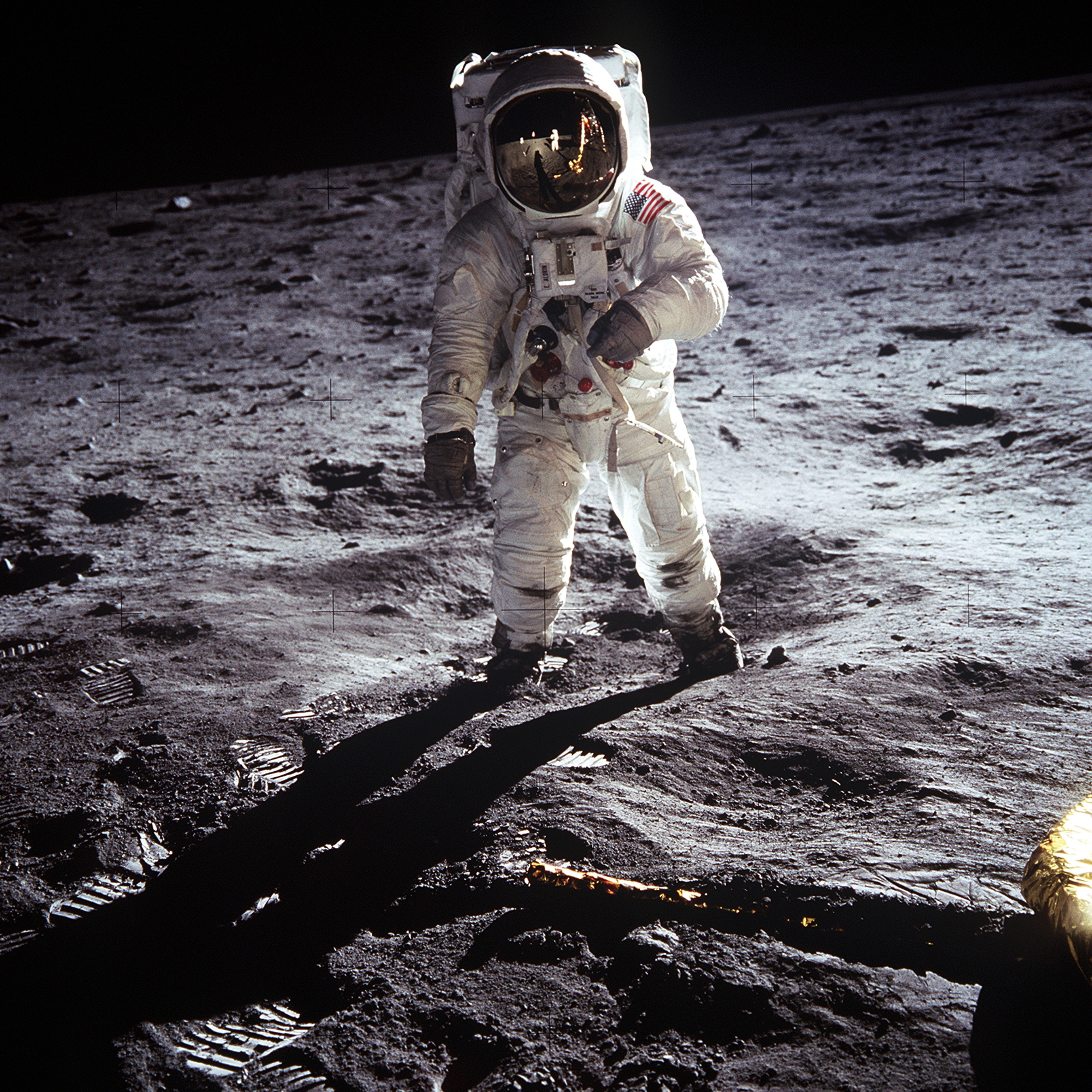 Buzz Aldrin on the lunar surface, July 1969