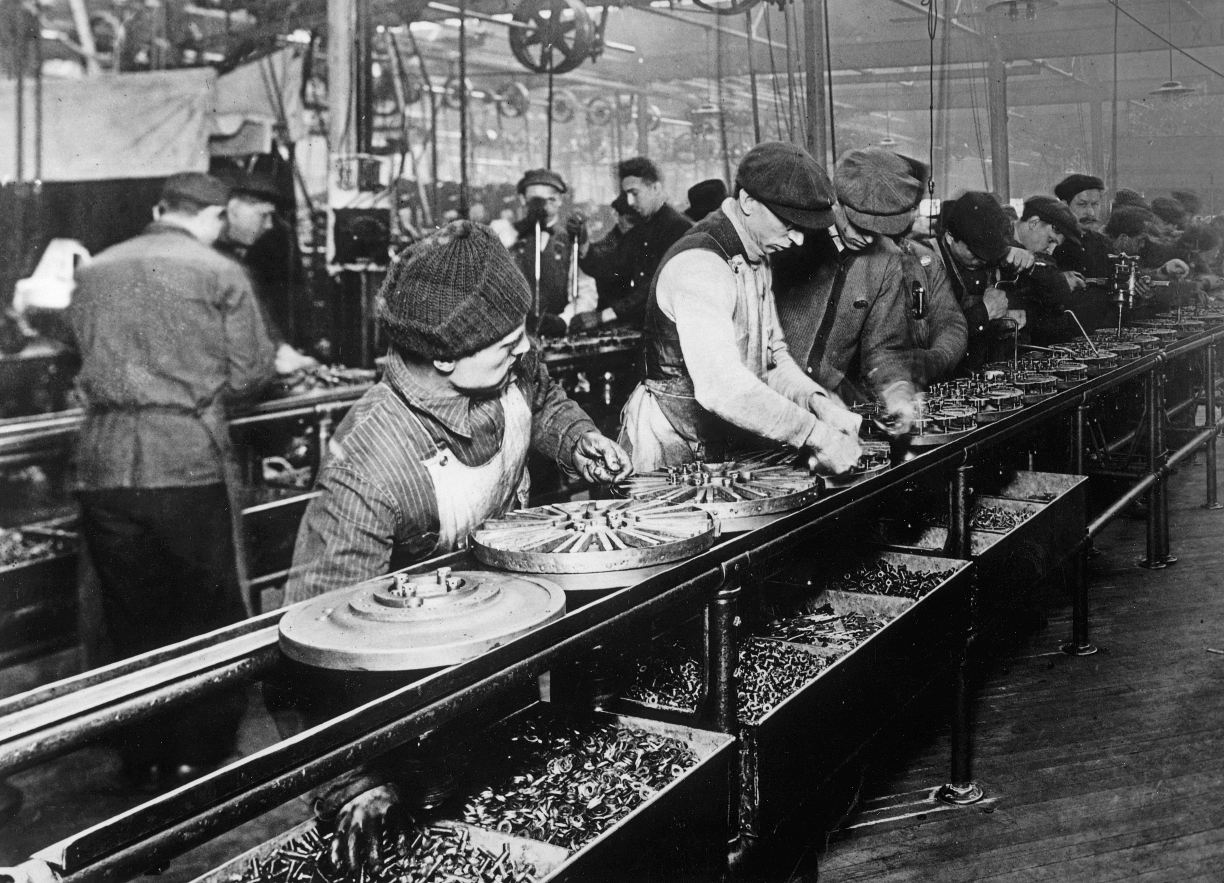 Ford Model T assembly line at Highland Park, 1913