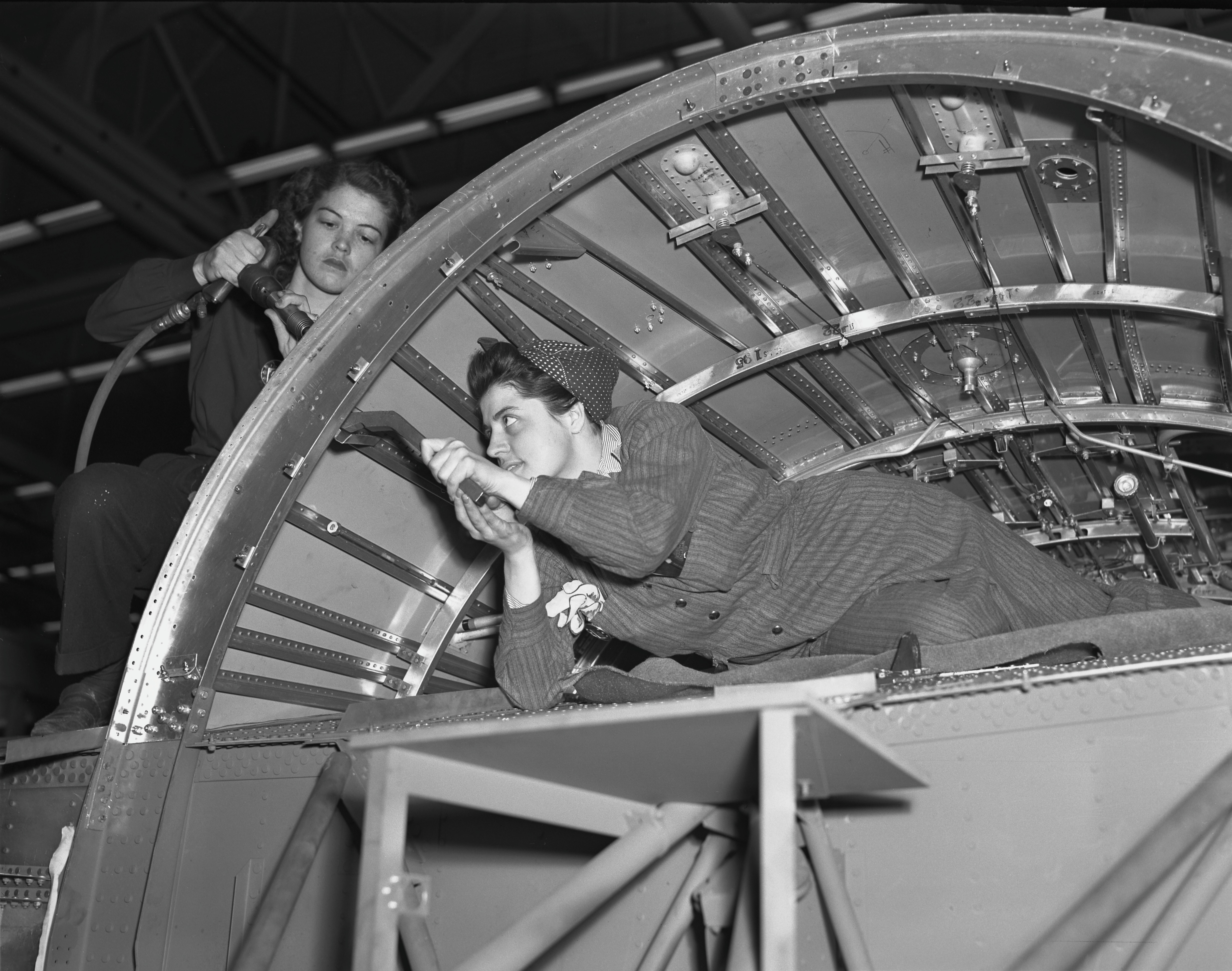Workers on the Willow Run production line, WWII