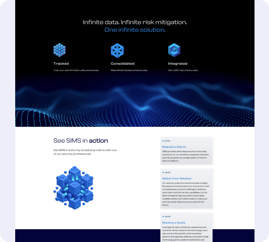 SIMS Software website detail page